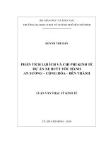Phân tích lợi ích và chi phí kinh tế dự án xe buýt tốc hành An Sương- Cộng Hòa- Bến Thành