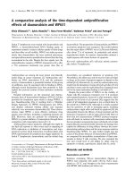 Tài liệu Báo cáo khoa học: A comparative analysis of the time-dependent antiproliferative effects of daunorubicin and WP631 pdf