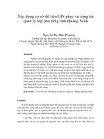 Xây dựng cơ sở dữ liệu GIS phục vụ công tác quản lý lớp phủ rừng tỉnh quảng ninh