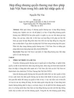 Hợp đồng nhượng quyền thương mại theo pháp luật việt nam trong bối cảnh hội nhập quốc tế