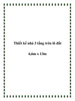 Tài liệu Thiết kế nhà 3 tầng trên lô đất 6,6m x 13m docx