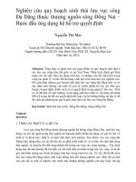 Nghiên cứu quy hoạch sinh thái lưu vực sông đa dâng thuộc thượng nguồn sông đồng nai – bước đầu ứng dụng hệ hỗ trợ quyết định
