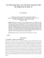 An ninh lương thực của việt nam trong bối cảnh hội nhập kinh tế quốc tế