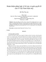 Hoàn thiện pháp luật về tố cáo và giải quyết tố cáo ở việt nam hiện nay