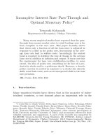 Tài liệu Incomplete Interest Rate Pass-Through and Optimal Monetary Policy∗ docx