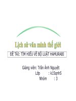 Tài liệu ĐỀ TÀI: TÌM HIỂU VỀ BỘ LUẬT HAMURABI potx