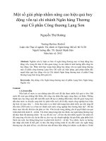 Một số giải pháp nhằm nâng cao hiệu quả huy động vốn tại chi nhánh ngân hàng thương mại cổ phần công thương lạng sơn