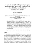 Sử dụng tài liệu lịch sử địa phương trong dạy học lịch sử việt nam lớp 12 ở trường trung học phổ thông tỉnh thái bình (chương trình chuẩn)
