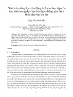Phát triển năng lực chủ động tích cực học tập của học sinh trong dạy học hóa học thông qua hình thức dạy học dự án