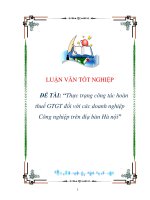 Tài liệu luận văn:Thực trạng công tác hoàn thuế GTGT đối với các doanh nghiệp Công nghiệp trên điạ bàn Hà nội pot