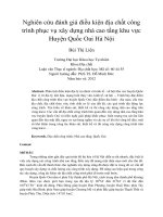 Nghiên cứu đánh giá điều kiện địa chất công trình phục vụ xây dựng nhà cao tầng khu vực huyện quốc oai hà nội