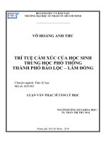 trí tuệ cảm xúc của học sinh trung học phổ thông thành phố bảo lộc – lâm đồng