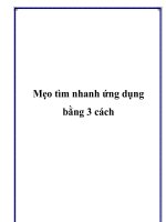 Tài liệu Mẹo tìm nhanh ứng dụng bằng 3 cách docx