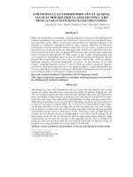 Tài liệu ẢNH HƯỞNG CỦA CYPERMETHRIN LÊN TỶ LỆ SỐNG, TẦN SUẤT ĐỚP KHÍ TRỜI VÀ SINH TRƯỞNG CÁ RÔ ĐỒNG (ANABAS TESTUDINEUS) GIAI ĐOẠN GIỐNG pptx