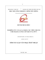 Nghiên cứu và lựa chọn các tiêu chuẩn cho mạng cung cấp dịch vụ IPTV