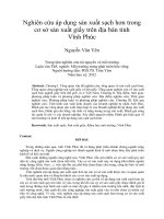 Nghiên cứu áp dụng sản xuất sạch hơn trong cơ sở sản xuất giấy trên địa bàn tỉnh vĩnh phúc
