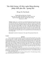 Xác định lượng vết thủy ngân bằng phương pháp chiết pha rắn   quang học