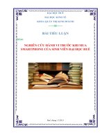 nghiên cứu hành vi trước khi mua smartphone của sinh viên đại học huế