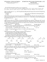 Tài liệu ĐỀ KIỂM TRA CHẤT LƯỢNG ÔN THI ĐẠI HỌC –LẦN 4 MÔN HÓA HỌC - THPT QUỲNH LƯU 1 doc