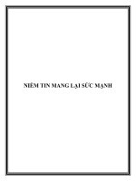Tài liệu NIỀM TIN MANG LẠI SỨC MẠNH potx