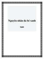 Tài liệu Nguyên nhân da bé xanh xao pptx