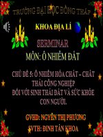 ô nhiễm hóa chất-chất thải công nghiệp đối với sinh thái đất và sức khỏa con người