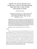 Nghiên cứu, chế tạo zns mn từ axit thioglycolic, axetat zn, mn bằng phương pháp thủy nhiệt và khảo sát phổ phát quang của chúng