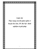 Tài liệu Luận văn Thực trạng xóa đói giảm nghèo ở huyện Sóc Sơn, TP. Hà Nội - Kinh nghiệm và giải pháp doc