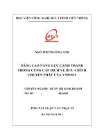 Giải pháp nâng cao năng lực cạnh tranh trong cung cấp dịch vụ chuyển phát của VNPost