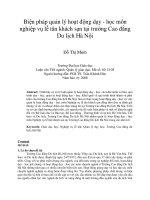 Biện pháp quản lý hoạt động dạy   học môn nghiệp vụ lễ tân khách sạn tại trường cao đẳng du lịch hà nội