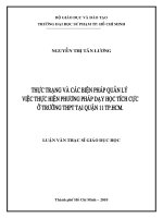 thực trạng và các biện pháp quản lí việc thực hiện phương pháp dạy học tích cực ở trường thpt tại quận 11 tp.hcm