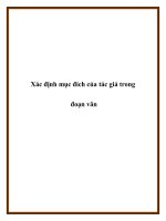 Tài liệu Xác định mục đích của tác giả trong đoạn văn. ppt