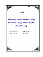 Luận văn tổ chức bộ máy kế toán và hệ thống kế toán tại công ty TNHH Hóa Mỹ Phẩm Hòa Hợp