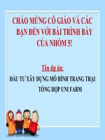 ĐẦU tư xây DỰNG mô HÌNH TRANG TRẠI TỔNG hợp UNI FARM
