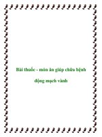 Tài liệu Bài thuốc - món ăn giúp chữa bệnh động mạch vành potx