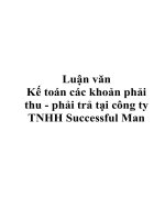 Luận văn Kế toán các khoản phải thu - phải trả tại công ty TNHH Successful Man
