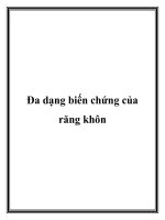 Tài liệu Đa dạng biến chứng của răng khôn docx