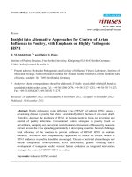 Tài liệu Insight into Alternative Approaches for Control of Avian Influenza in Poultry, with Emphasis on Highly Pathogenic H5N1 doc