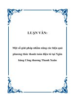 Một số giải pháp nhằm nâng các hiệu quả phương thức thanh toán điện tử tại Ngân hàng Công thương Thanh Xuân