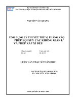 ứng dụng lý thuyết thế vị phẳng vào phép nội suy các không gian lp và phép xấp xỉ đều