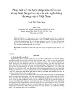 Pháp luật về các biện pháp hạn chế rủi ro trong hoạt động cho vay của các ngân hàng thương mại ở việt nam