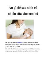 Tài liệu Ăn gì để sau sinh có nhiều sữa cho con bú potx
