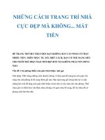 Tài liệu NHỮNG CÁCH TRANG TRÍ NHÀ CỰC ĐẸP MÀ KHÔNG... MẤT TIỀN pptx