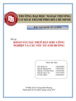 Tài liệu Luận văn:KHẢO SÁT GIÁ THUÊ ĐẤT KHU CÔNG NGHIỆP VÀ CÁC YẾU TỐ ẢNH HƯỞNG docx