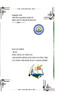 Phân tích các nhân tố ảnh hưởng đến sự hài lòng của nhân viên khách sạn sài gòn morin