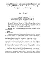 Biện pháp quản lý giáo dục đạo đức học sinh của trường THPT yên viên – gia lâm – hà nội trong giai đoạn hiện nay