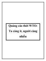 Tài liệu Quảng cáo thời WTO: Ta càng ít, người càng nhiều potx