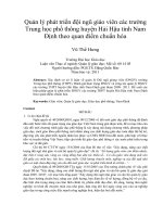 Quản lý phát triển đội ngũ giáo viên các trường trung học phổ thông huyện hải hậu tỉnh nam định theo quan điểm chuẩn hóa