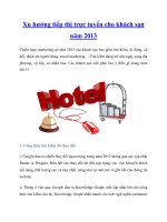 Tài liệu Xu hướng tiếp thị trực tuyến cho khách sạn năm 2013 pptx