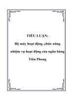 Tài liệu TIỂU LUẬN: Bộ máy hoạt động ,chức năng nhiệm vụ hoạt động của ngân hàng Tiên Phong doc